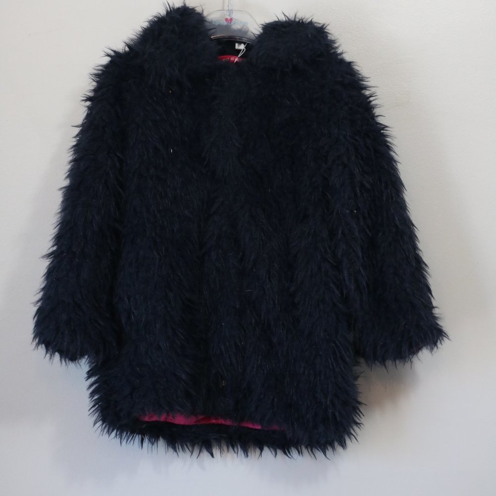 Agatha Ruiz De La Prada navy fur jacket NWT